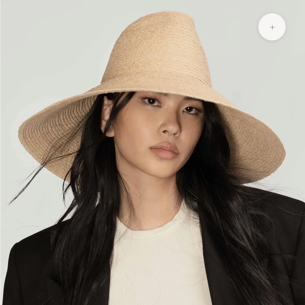 Janessa Leoné Tinsley Elegant Tan Wide-Brim Hat Size S
